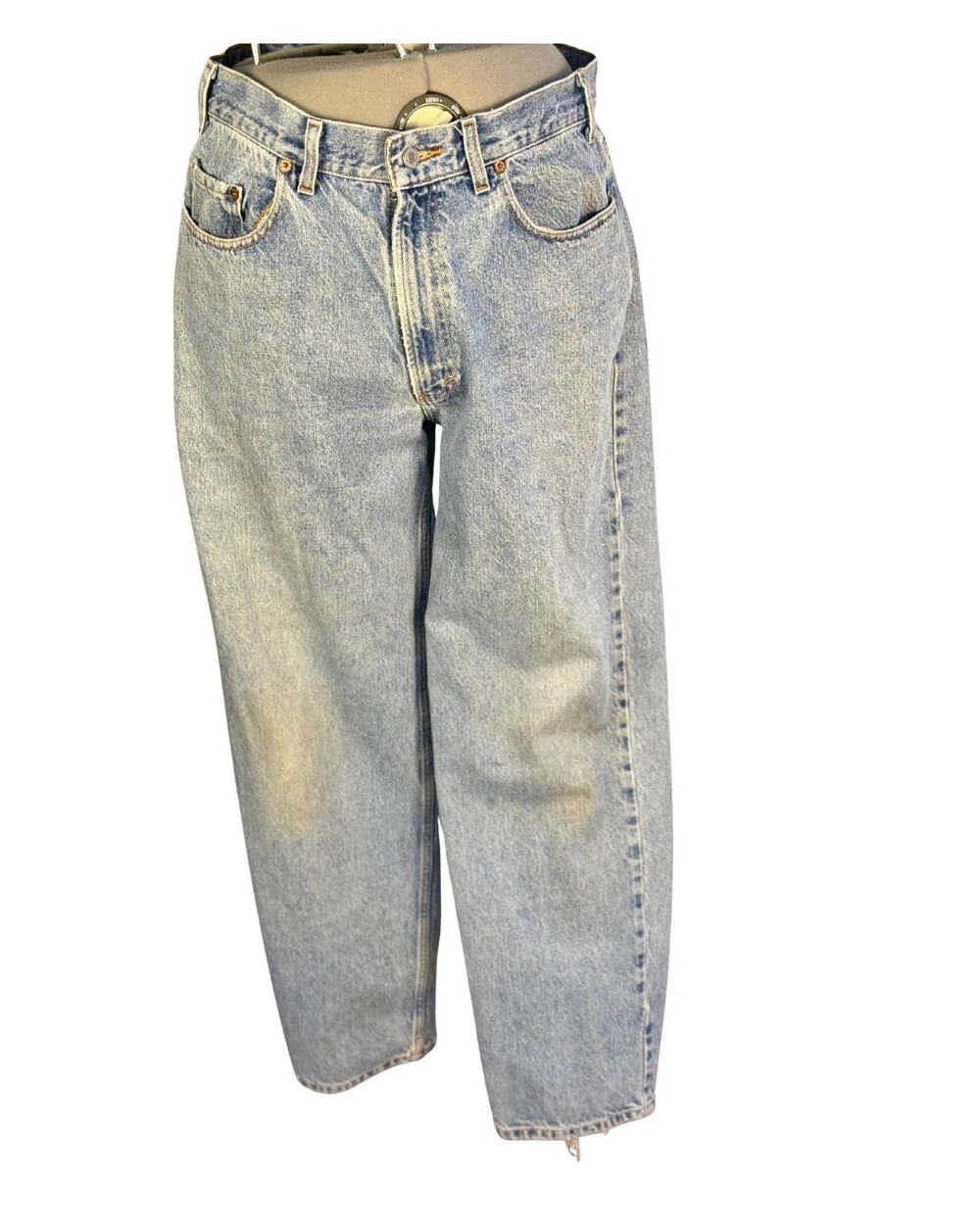 Vintage 90s Gap No 8 Relaxed Sunbleached Medium Wash Loose Tapered Jeans 36x32